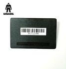 Deboss Text  Blank Metal Business Cards , Black Metallic Business Cards With Bar Code